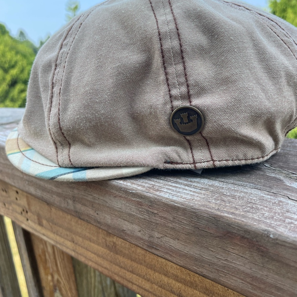 Goorin Bros Newsboy Flat Cap brown twill and plaid accent Men’s or Women’s